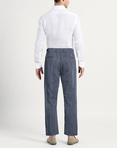 Man Pants Slate blue Size 36 Cotton, Linen