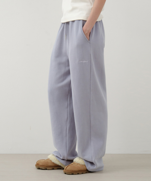 Warm-Up Basic Fleece Wide Sweatpants_LIGHT PURPLE