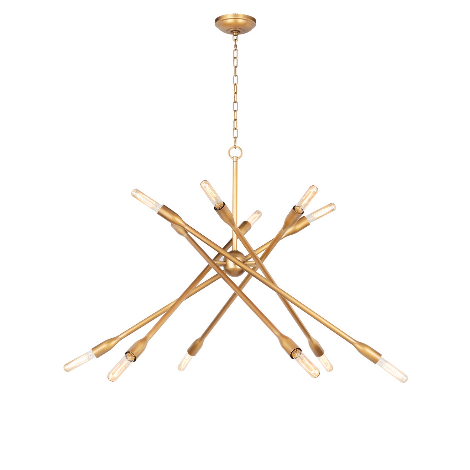 Natural Brass Chandelier from the Cobra Collection