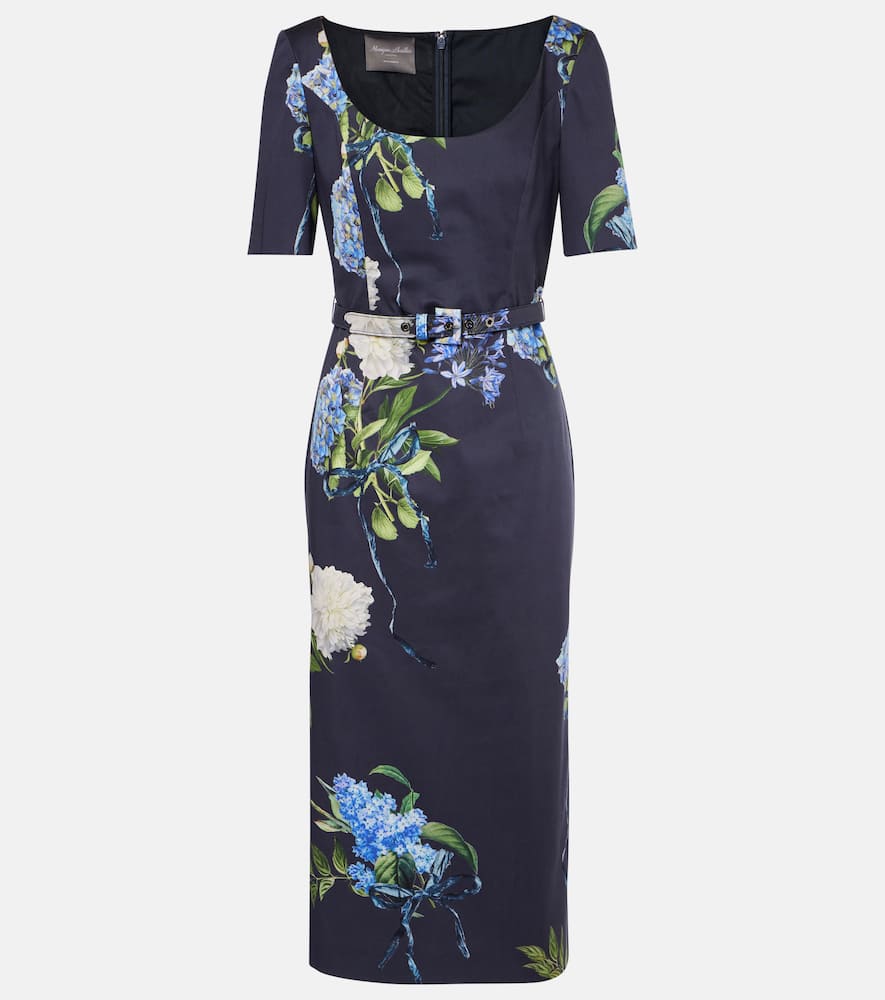 Floral poplin midi dress