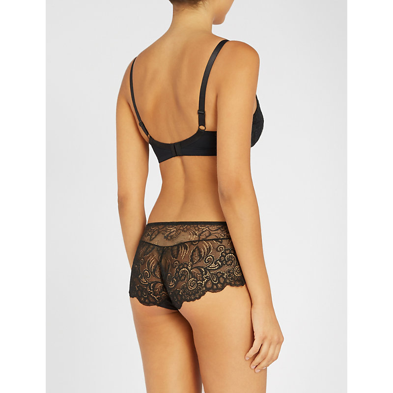 Womens Black Andorra Stretch-lace Full-cup bra