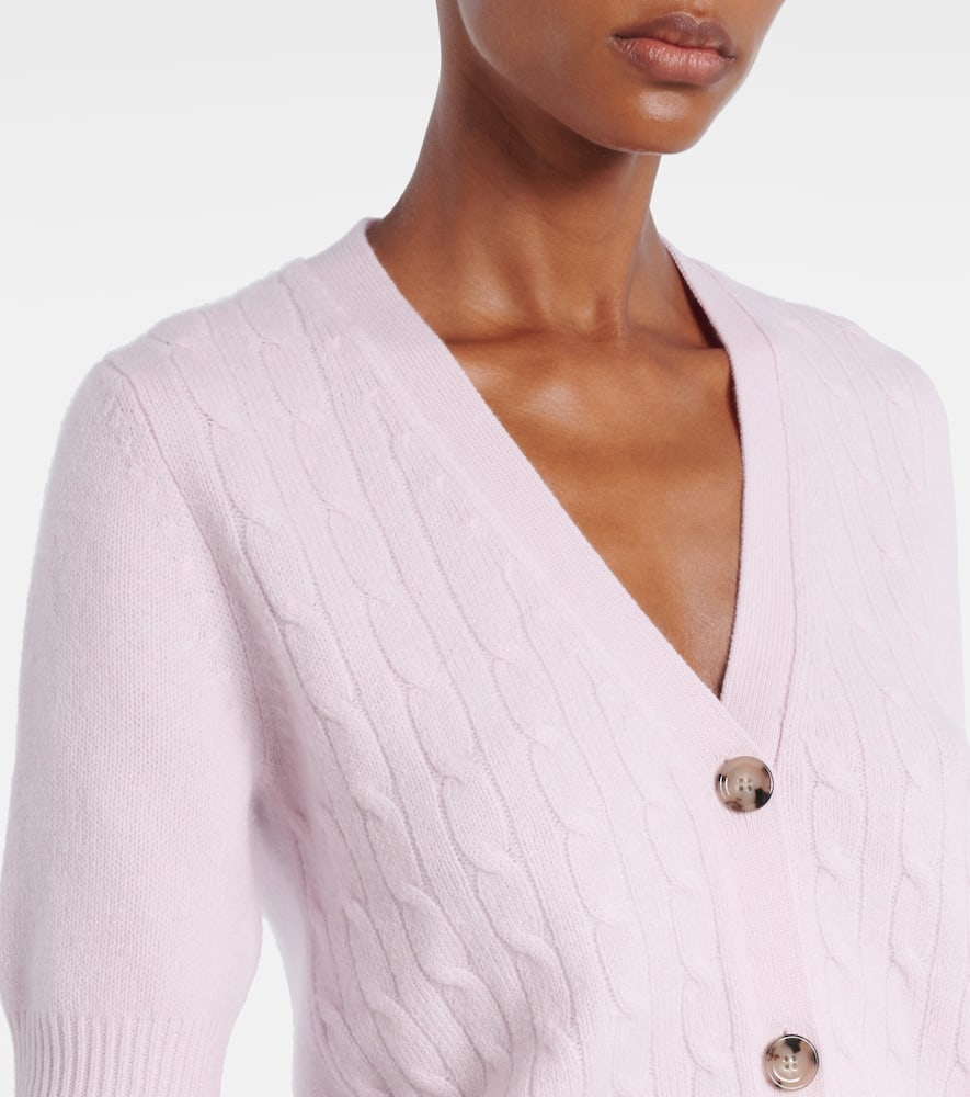 Cable-knit cashmere-blend cardigan