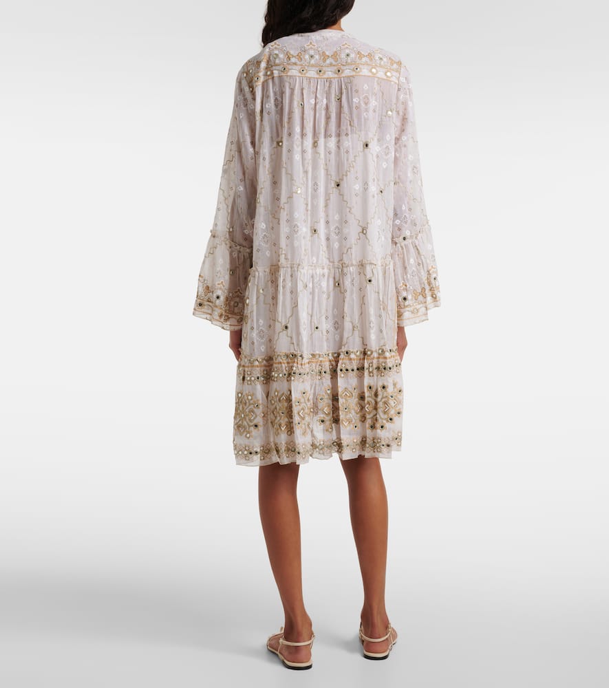 Mosaic printed cotton midi dress