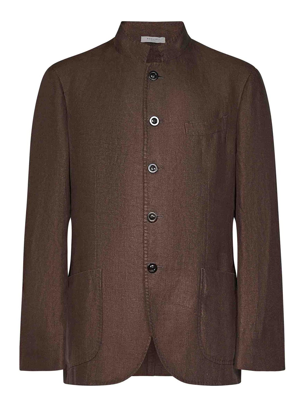 Single-Breasted Coffee-Colored Linen Blazer