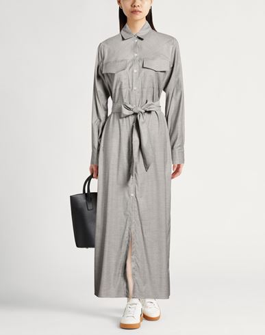 Woman Maxi dress Grey Size 2 Wool, Viscose, Elastane