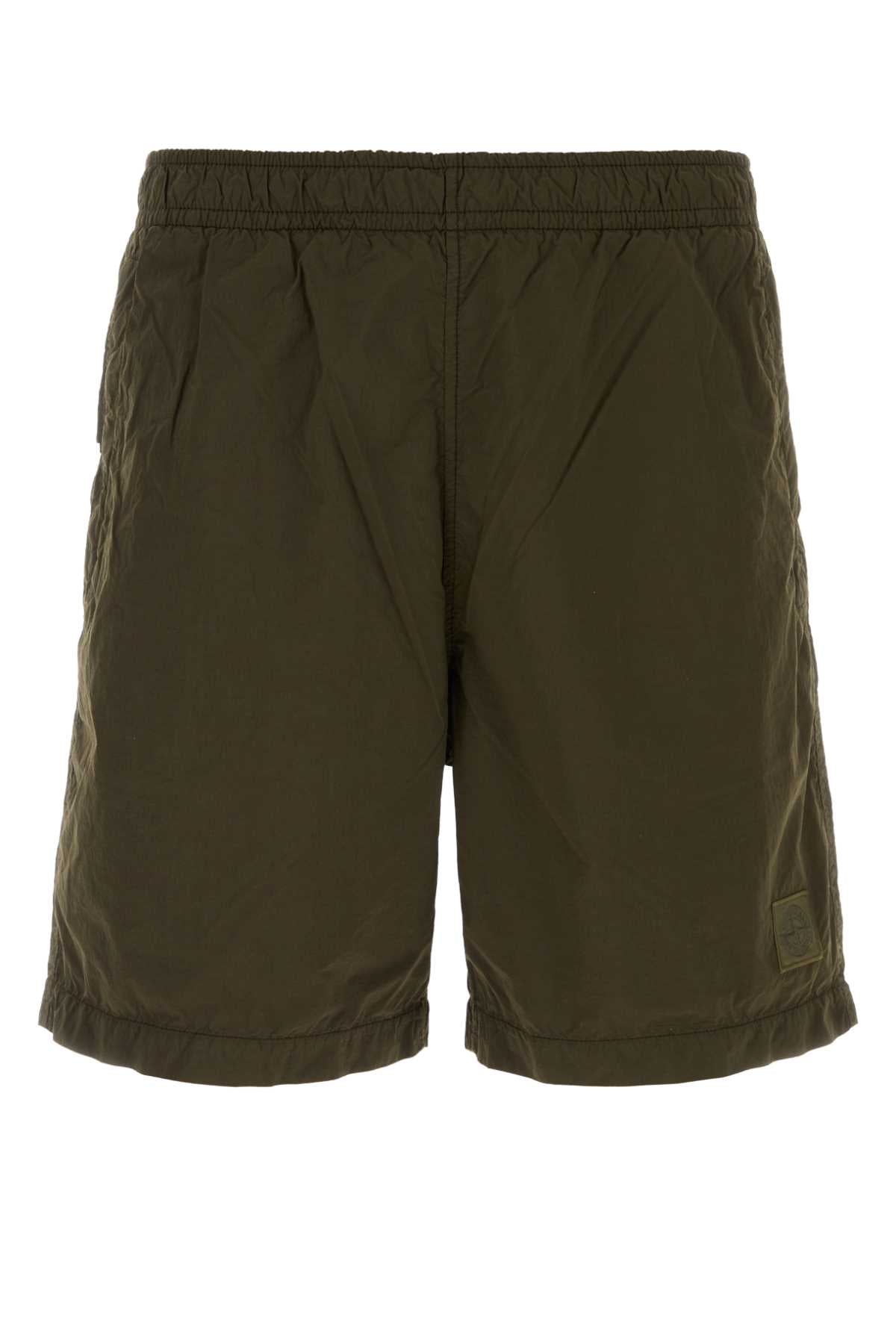 Nylon Cargo Shorts — Green