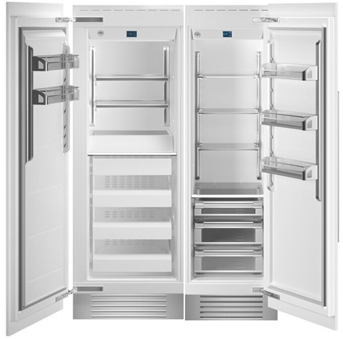 Bertazzoni Side-by-Side Column Set with 24" Refrigerator and 30" Freezer Panel Ready BERTREFFRPR