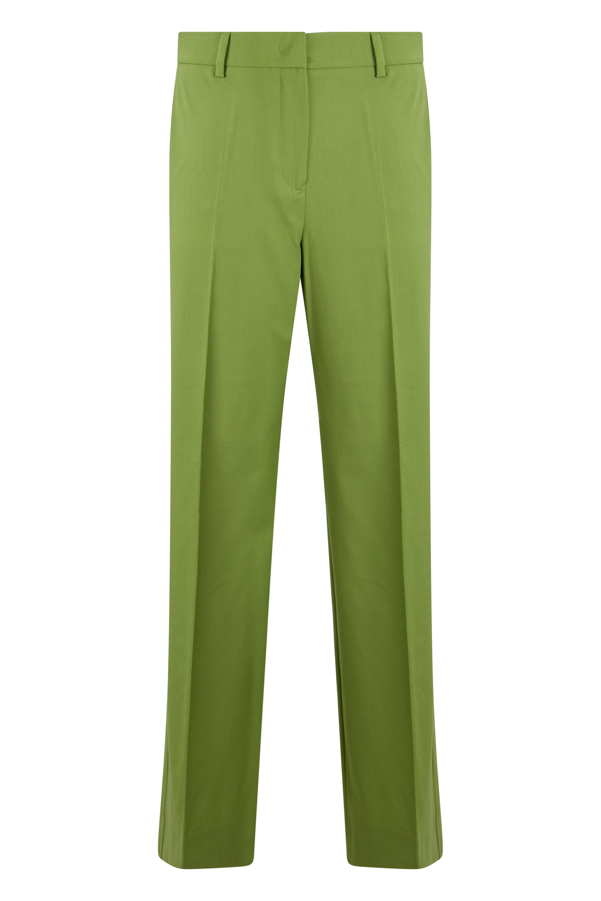 Weekend Straight-Cut Virgin Wool Trousers with Elastic Waist