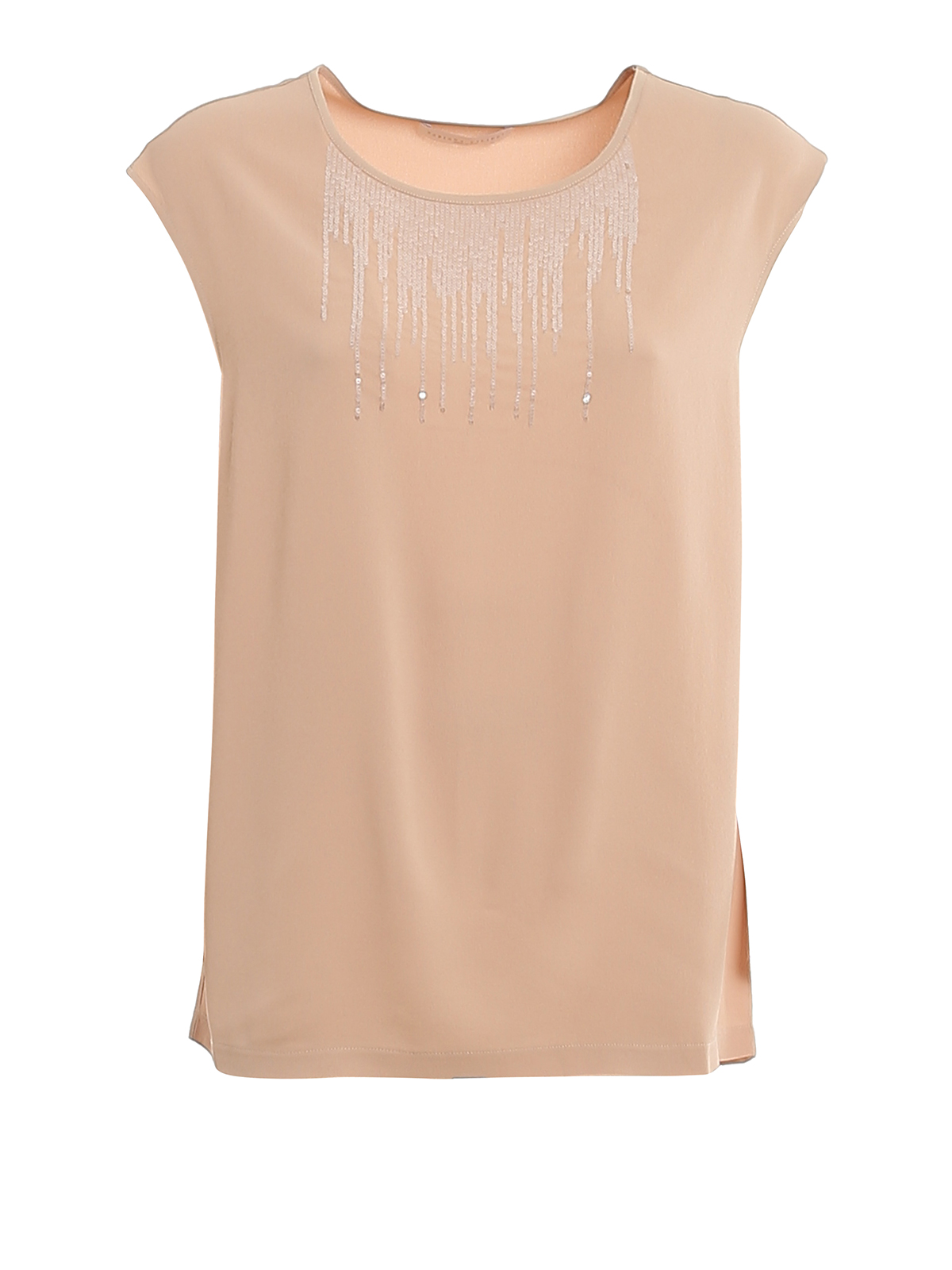 Silk blend crêpe blouse