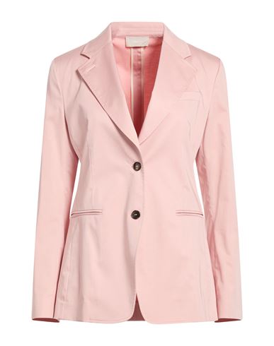 Woman Blazer Pink Size 10 Cotton, Elastane