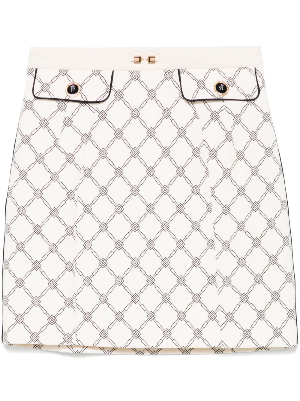 Diamond-print crepe mini skirt - Neutrals