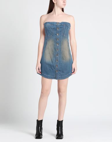 Act N°1 Woman Mini dress Blue Size 6 Cotton, Elastane