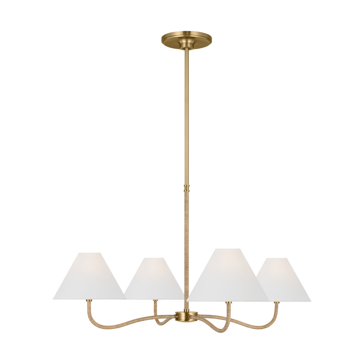 Burnished Brass Four Light Chandelier from the Laguna Collection