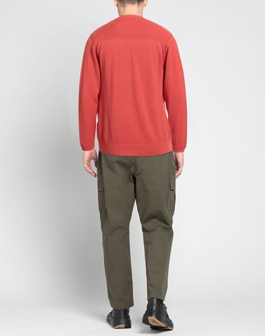 Man Sweater Tomato red Size L Virgin Wool