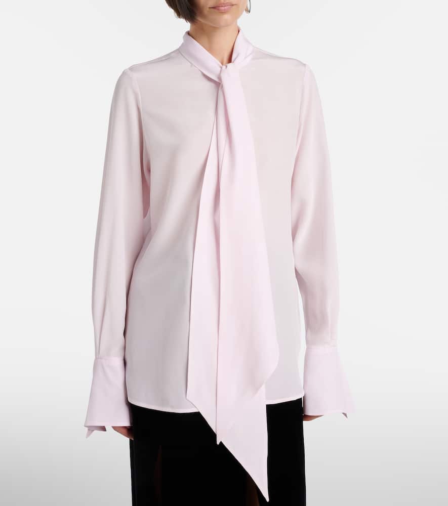 Lavalliere silk crêpe de chine shirt