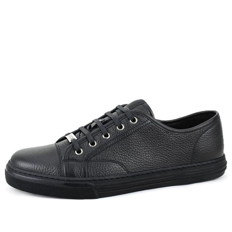 Pebbled Nappa Leather Low-top Sneakers 'Black'