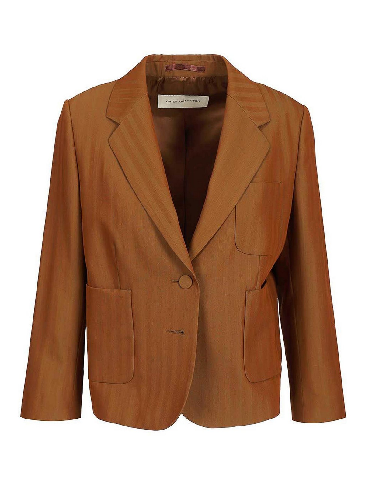 Short Striped Wool Twill Blazer