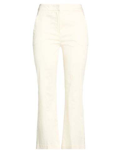 Woman Pants Ivory Size 4 Cotton, Elastane