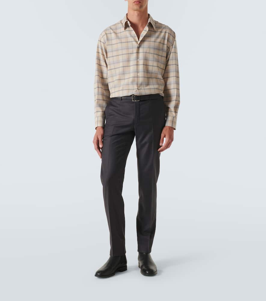 Virgin wool tapered pants