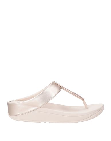 Woman Thong sandal Pink Size 7 Textile fibers, Synthetisches Material
