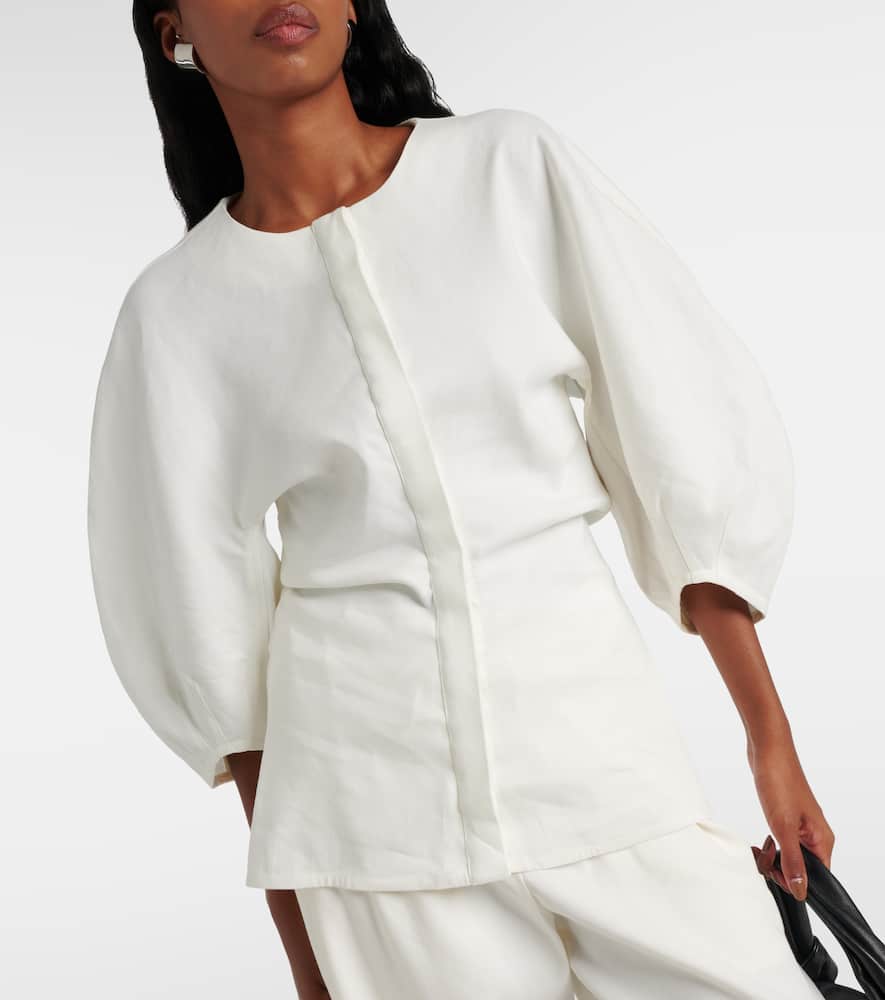Linen-blend top