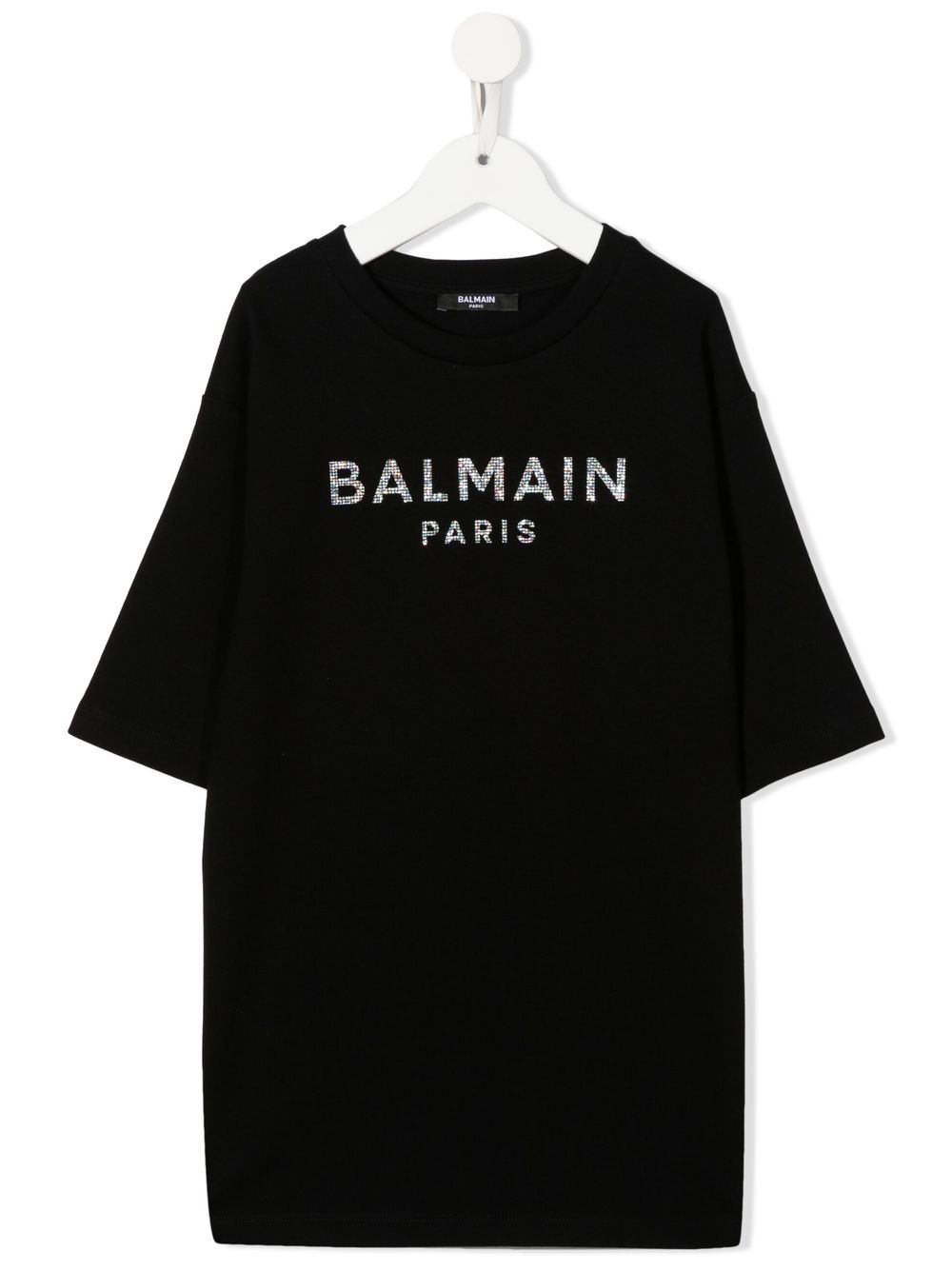Logo-motif crystal-motif T-Shirt - Black