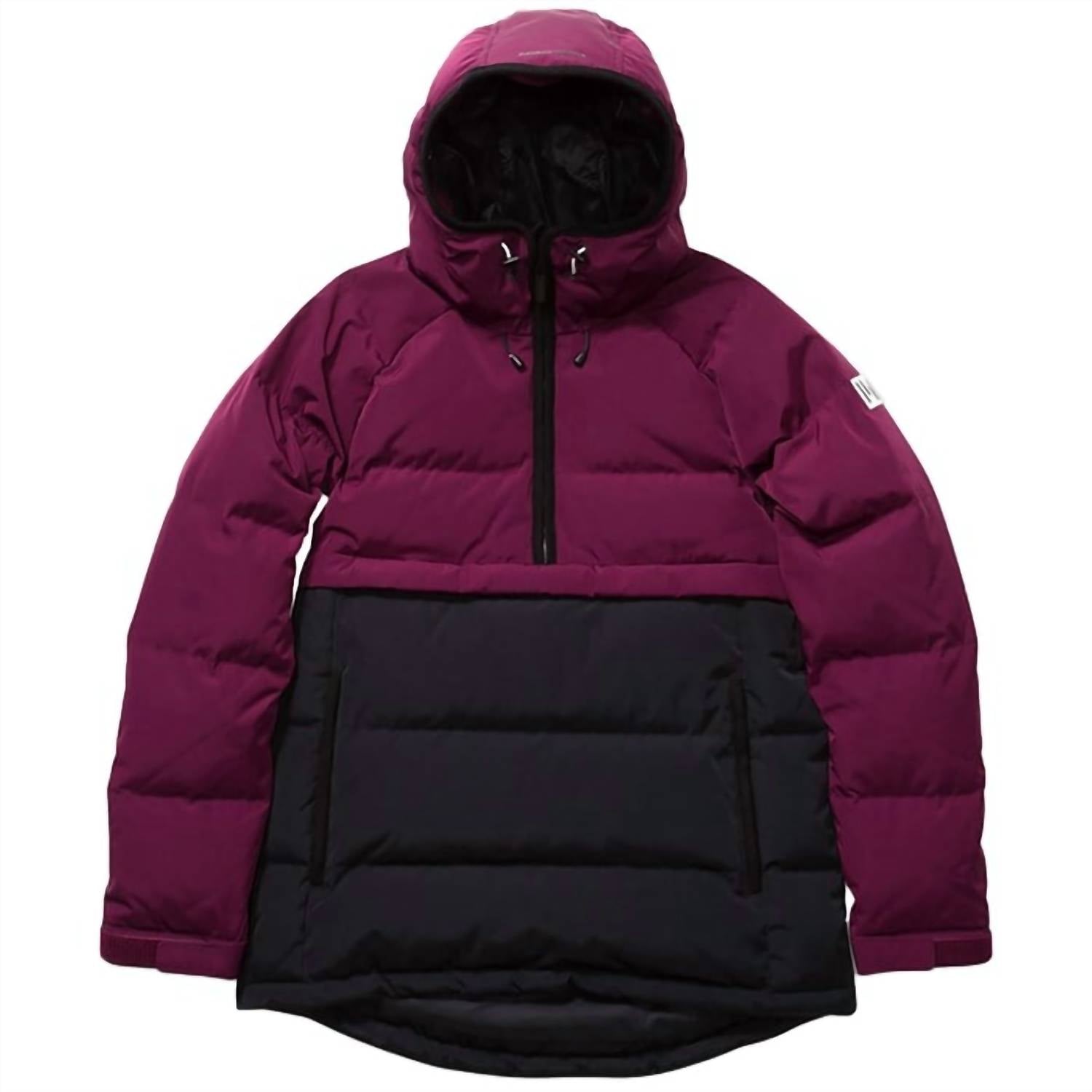 Women's Side Zip Puffer Jacket In Sangria/black