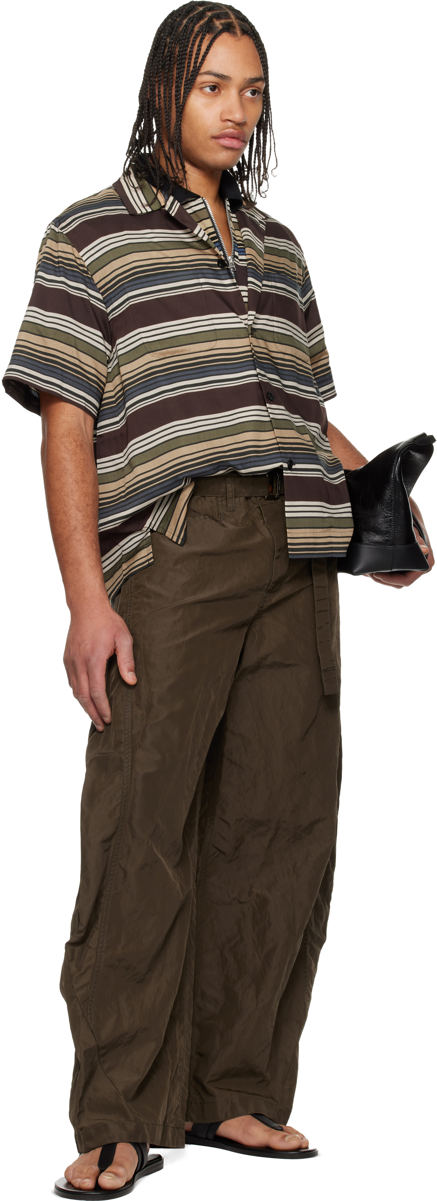 Khaki Treated Nylon Twill Trousers