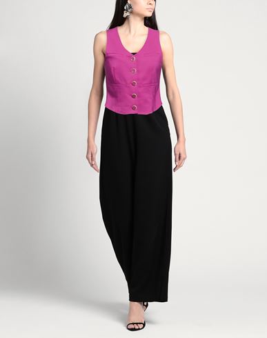 Woman Tailored Vest Fuchsia Size 10 Cotton, Polyester, Rubber