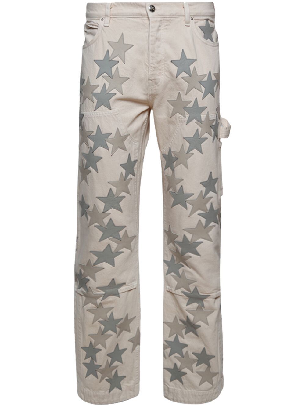 Star-print straight-leg trousers - Neutrals