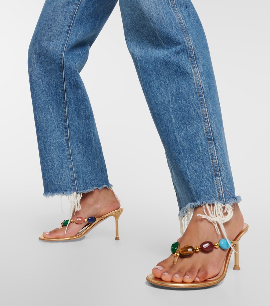 Gianvito Rossi Shanti embellished leather thong sandals