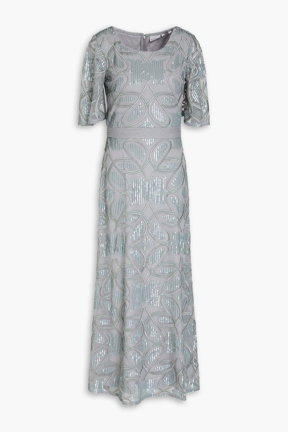 Embroidered sequin-embellished tulle gown - Gray - UK 6