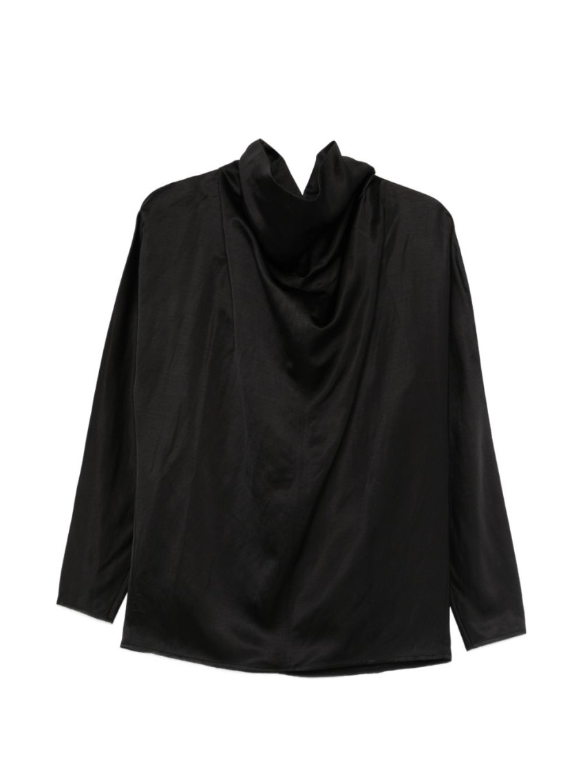Totême - high collar top relaxed fit draped