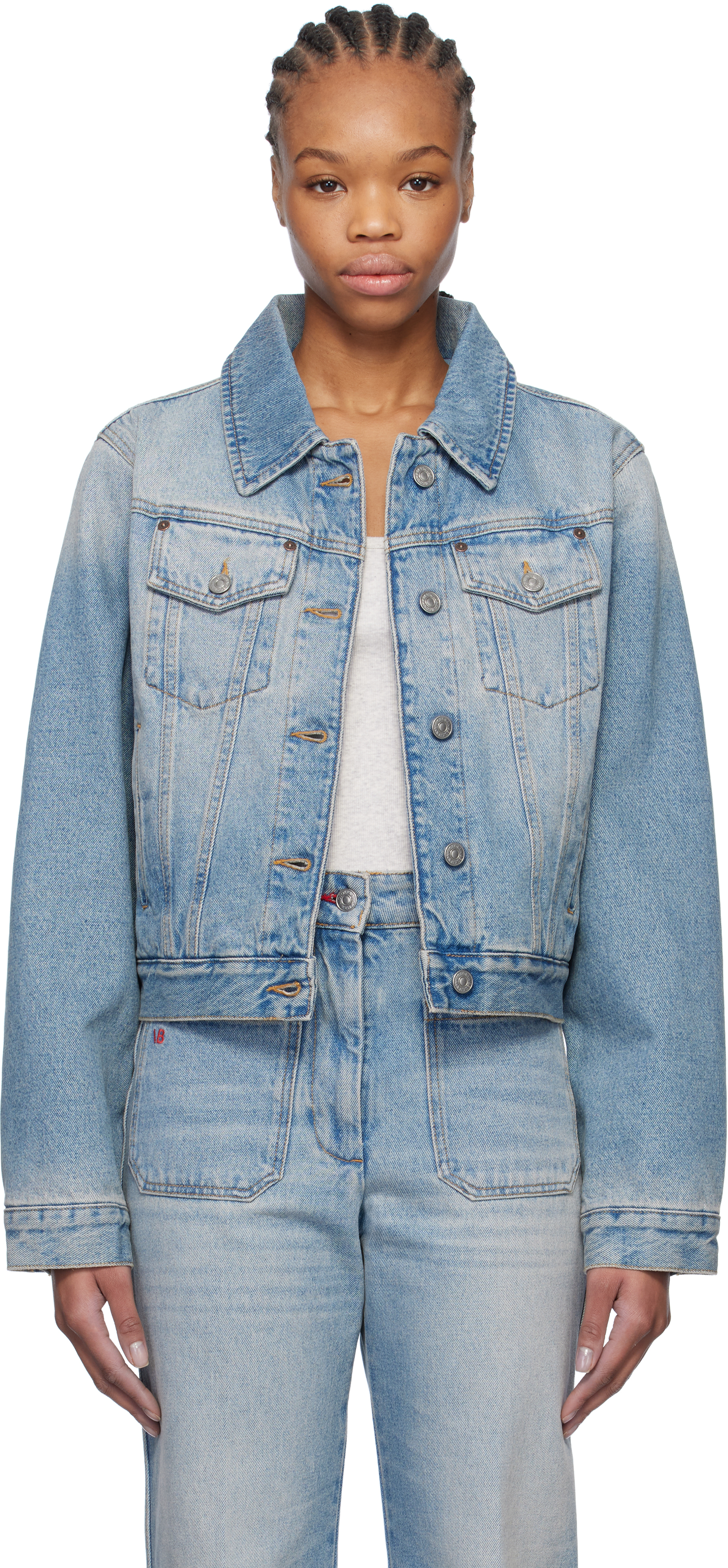Victoria Beckham Blue Padded Denim Jacket