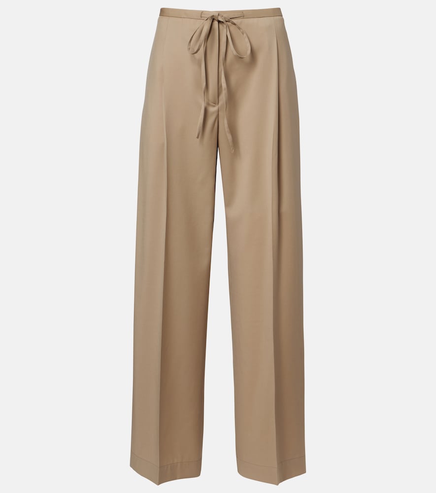 Róhe Pleated virgin wool wide-leg pants