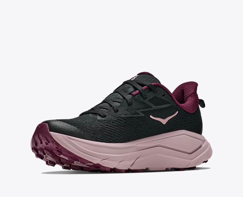 HOKA Women's Challenger 8 Shoes in Black/Pink Opal