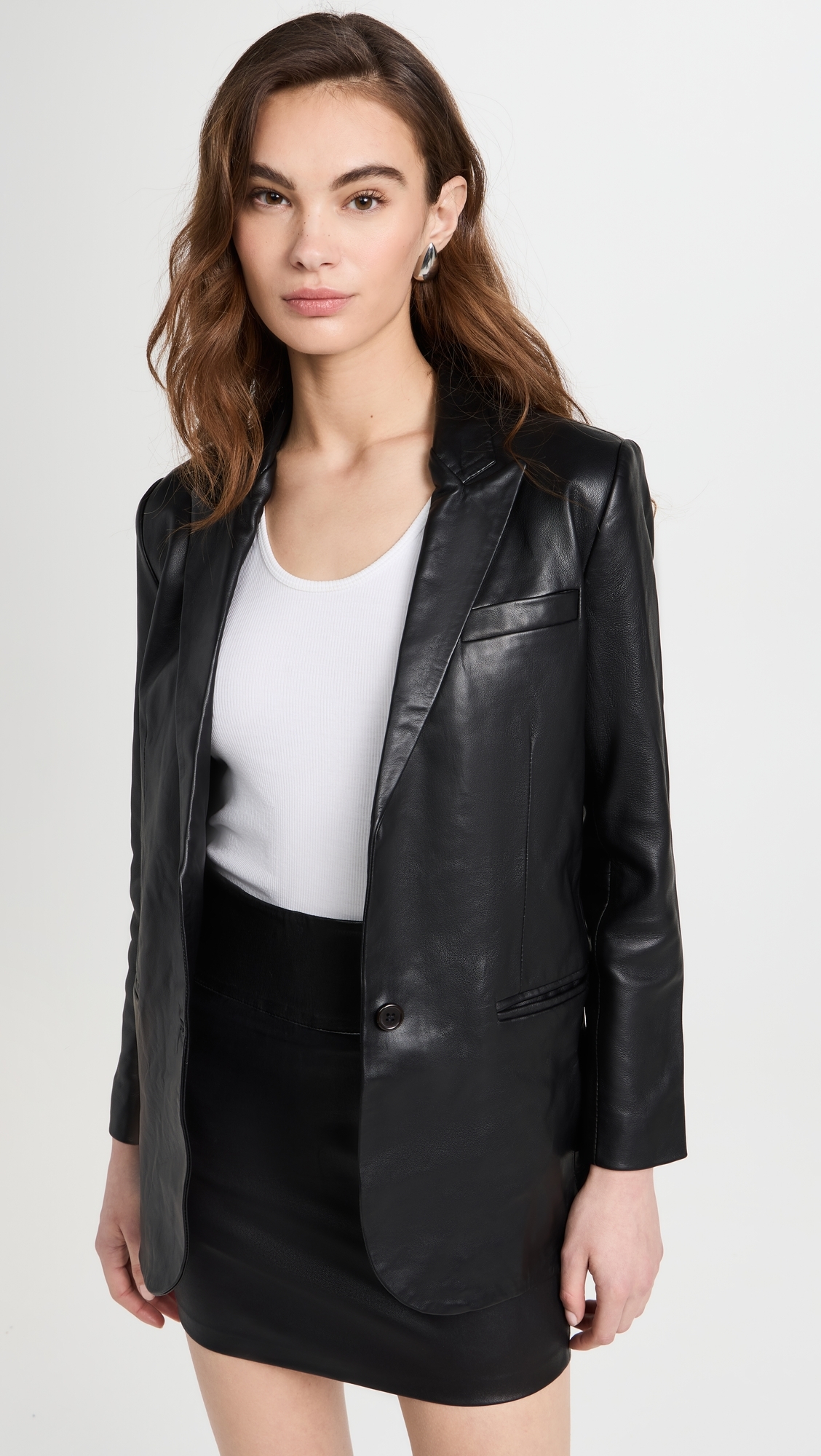 Leather Blazer Black