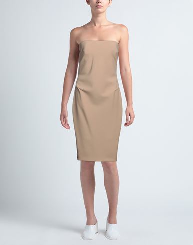 Woman Midi dress Sand Size 4 Virgin Wool, Elastane