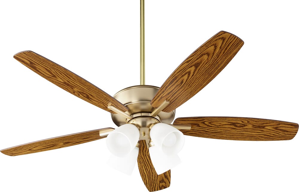 Quorum Breeze 4-Light 52" Indoor Ceiling Fan in Aged Bra