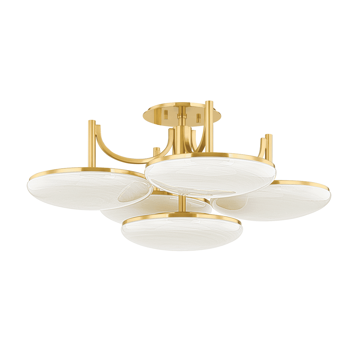 Aged Brass LED Semi Flush Mount from the Bregman Collection