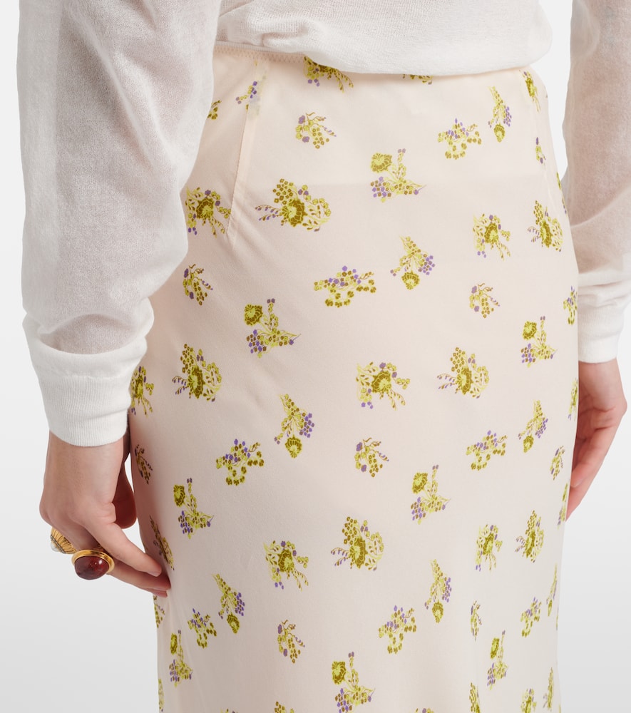 Airy Daydream floral midi skirt