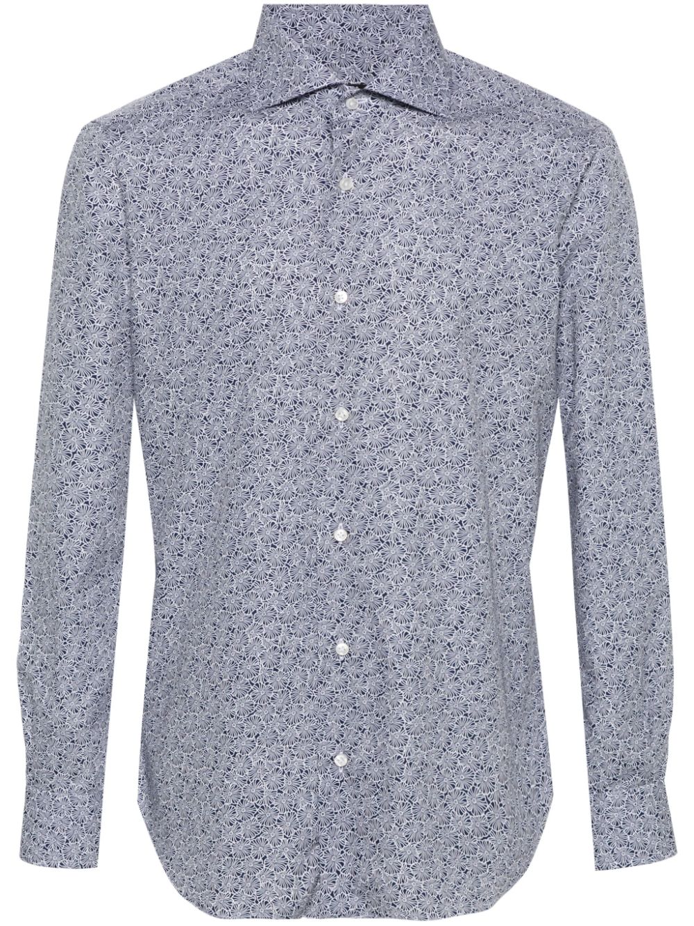 Floral-print cotton shirt - Black