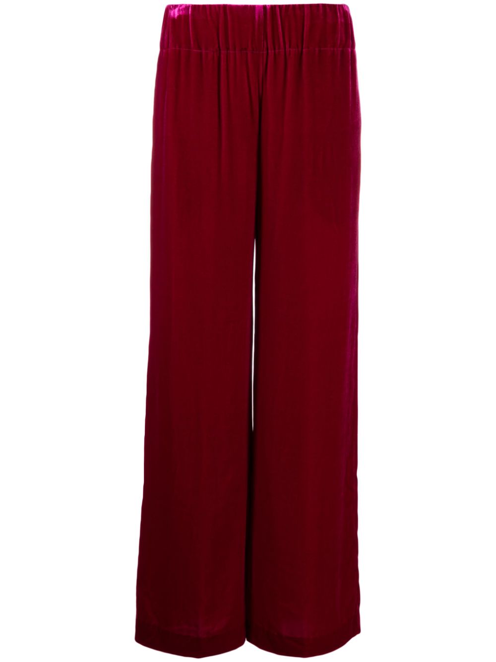 Wide leg velour trousers - Purple