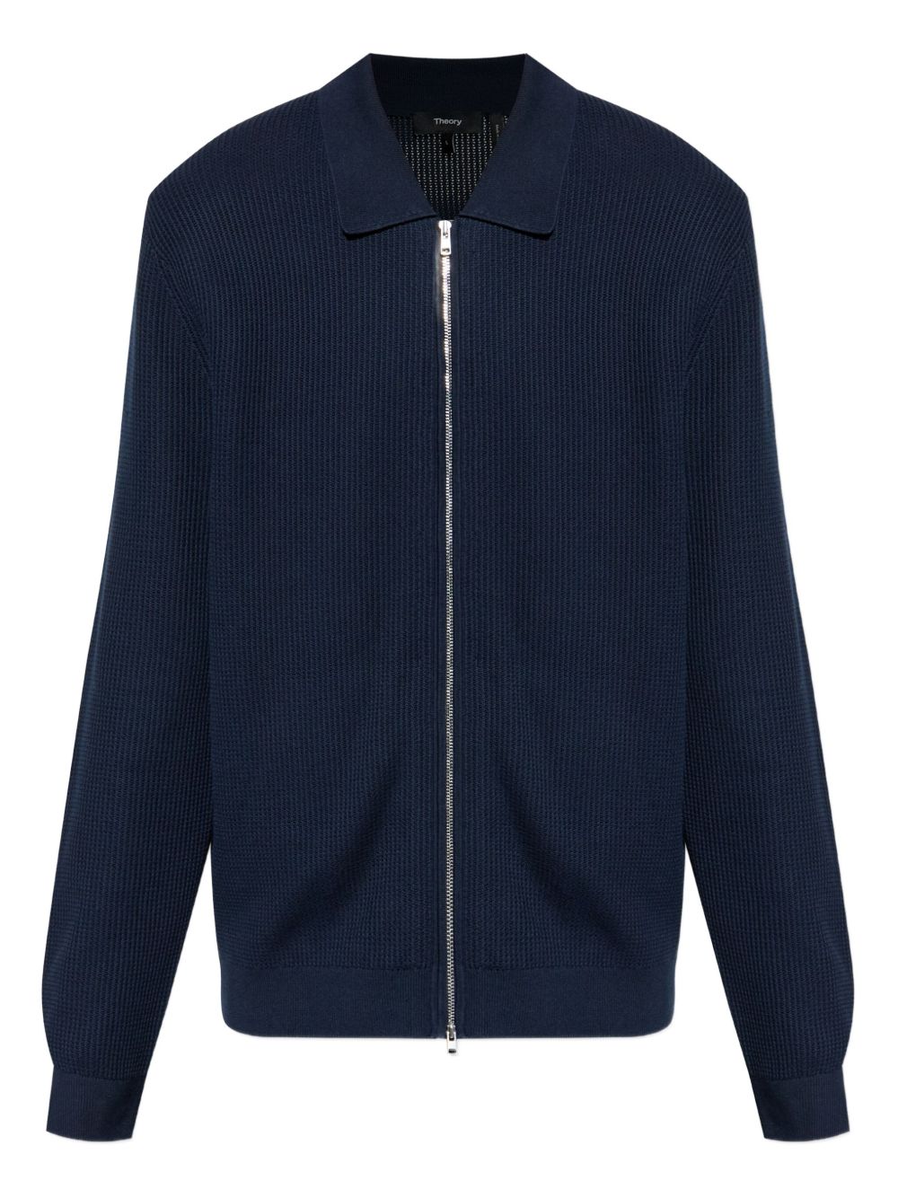 Ribbed zip-up cardigan - Blue