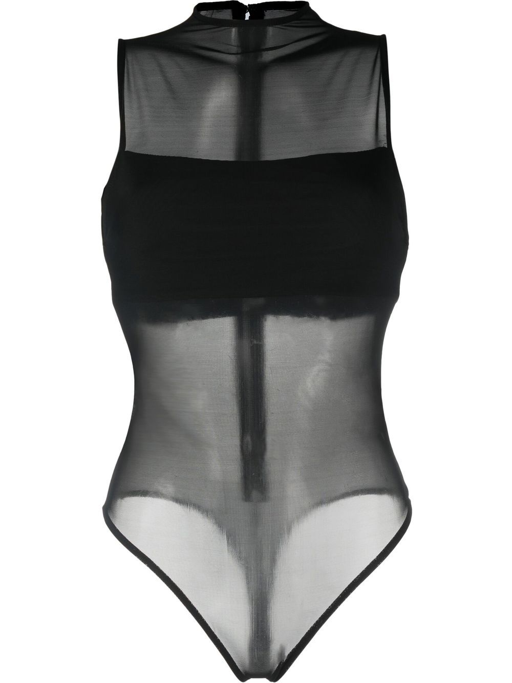 Nichol high-neck sleeveless mesh bodysuit - Black