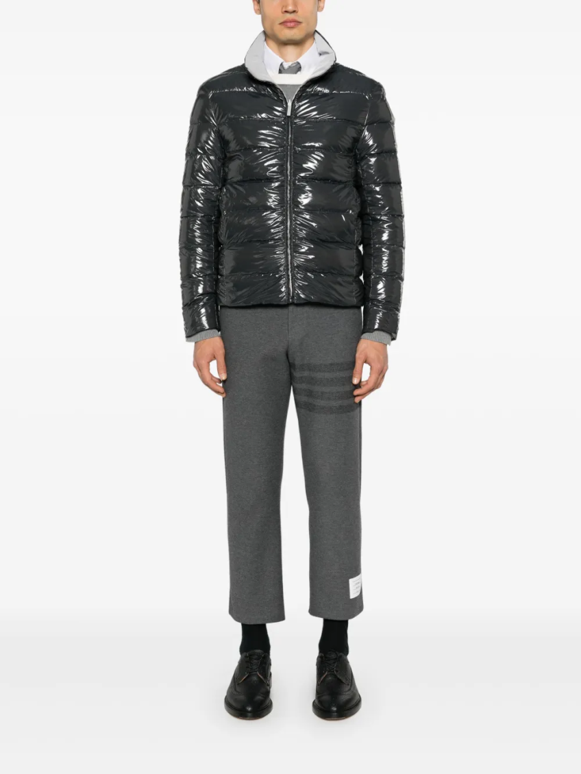 Dark Grey Reversible Zip-up Puffer Jacket
