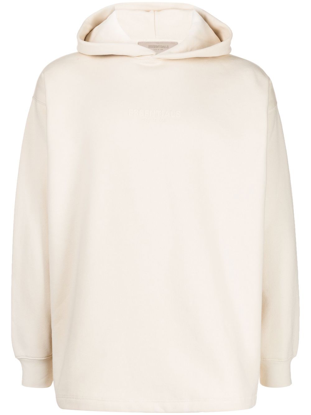 Debossed-logo cotton hoodie - Neutrals