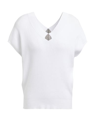 Woman Sweater White Size 2 Cotton, Viscose