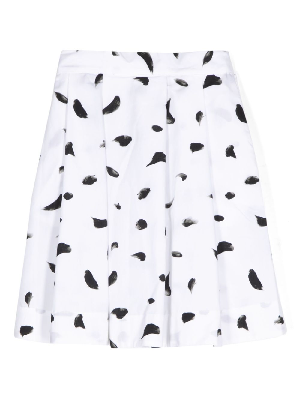 Graphic-print pleated skirt - White