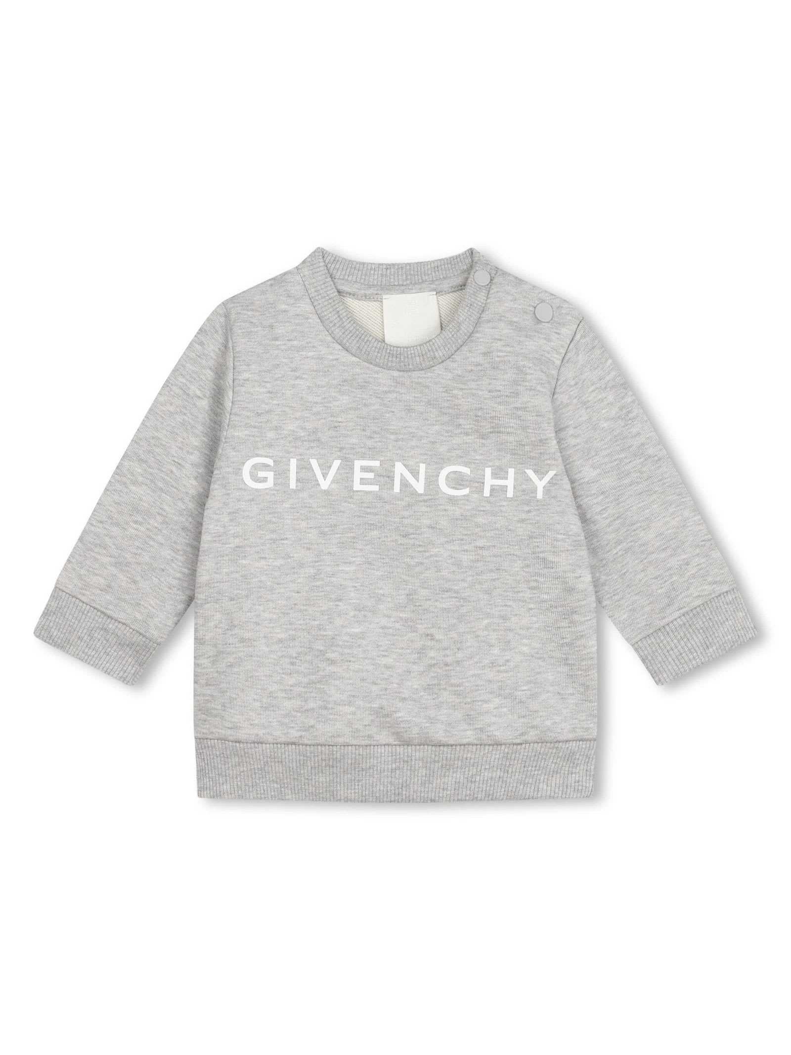 Logo-print mélange-effect sweatshirt - Grey